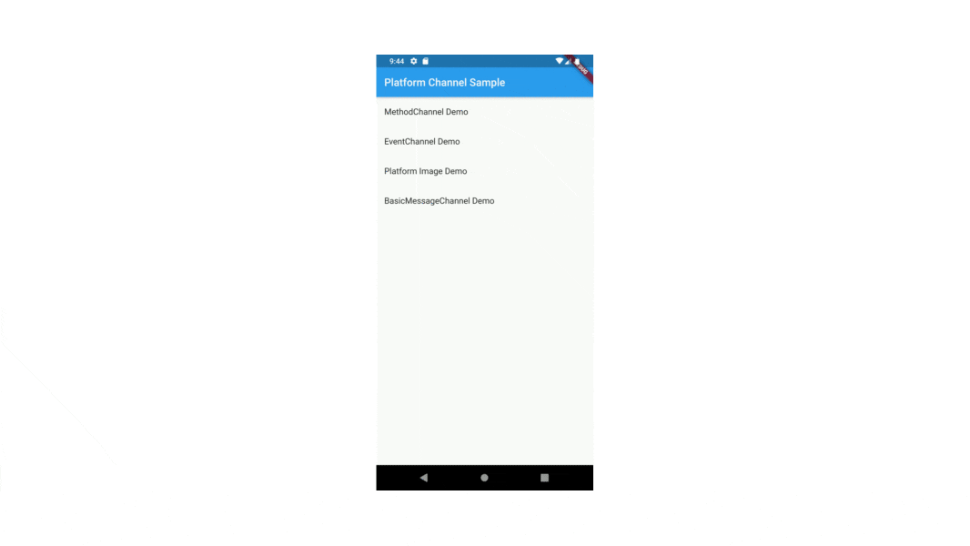 MethodChannel demo in action